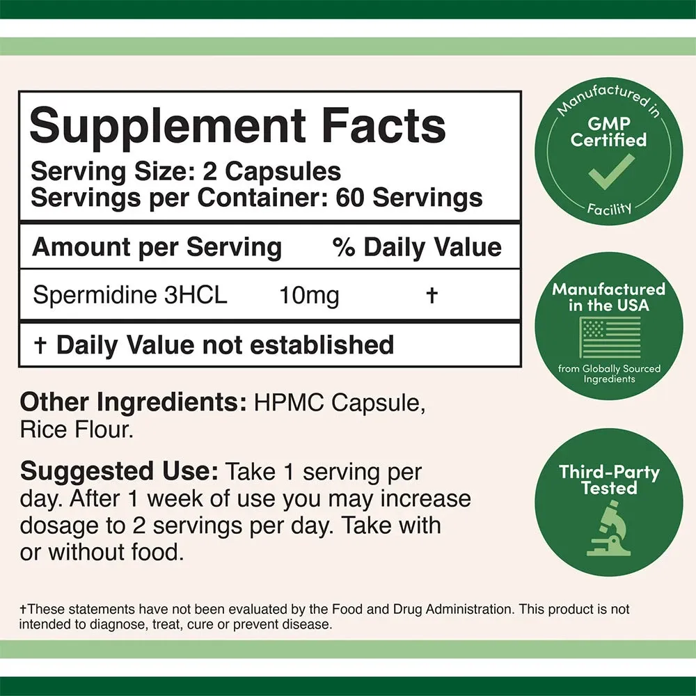 Double Wood Supplements Spermidine (120 Capsules) - Obrázek 2