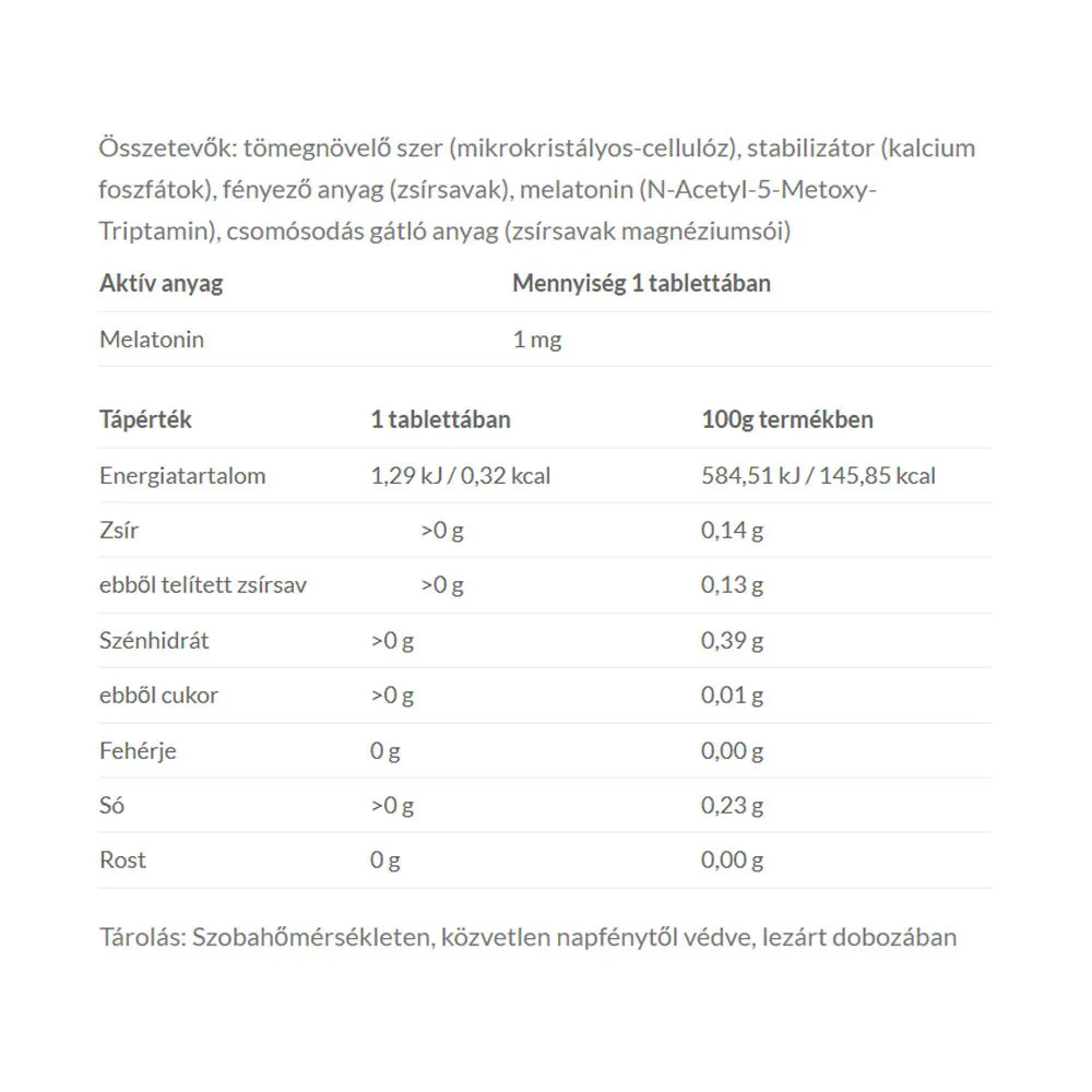 JutaVit Melatonin 1 mg (50 Tablets) - Obrázek 2
