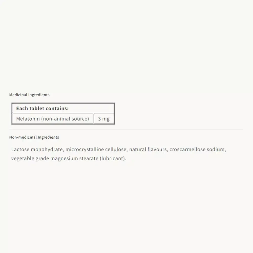 Natural Factors – Melatonin 3mg peppermint flavour – 90 Sublingual Tabs - Obrázek 2