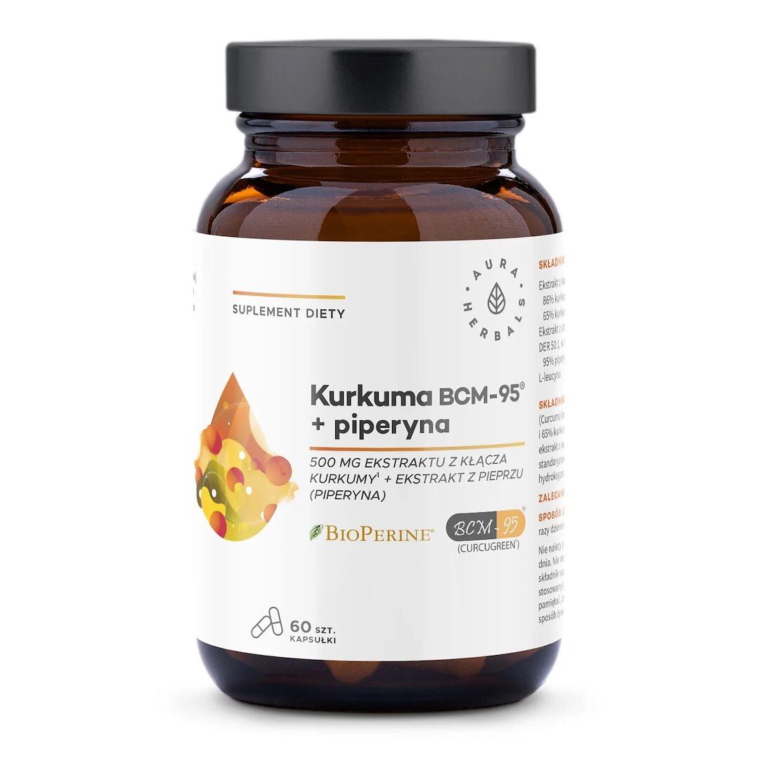 AURA HERBALS Kurkuma 500 mg BCM-95® + piperin (60 kaps.) - Viking Supplements