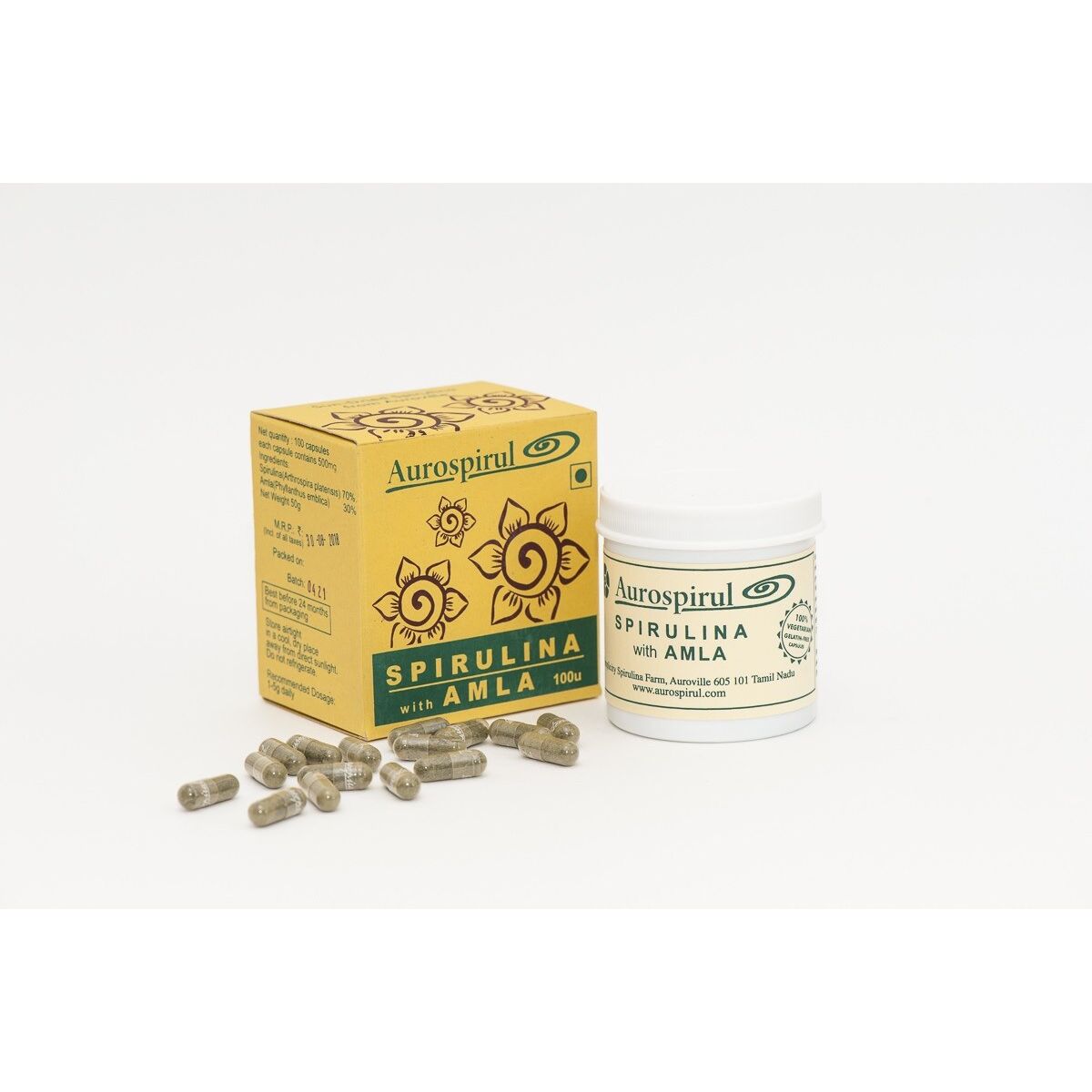 AUROSPIRUL Spirulina with Amla (100 caps) - Viking Supplements