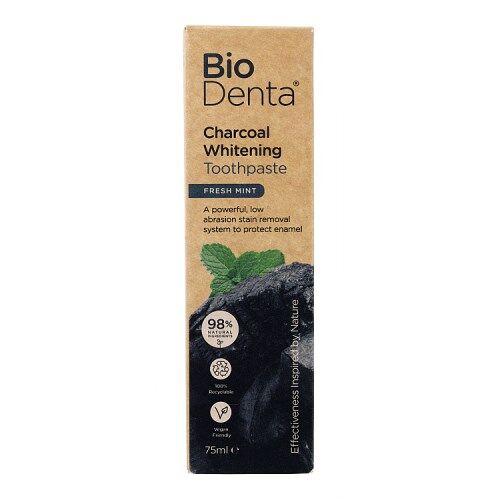 BECONFIDENT BioDenta Whitening toothpaste with activated charcoal in fresh mint flavour (75 ml) - Viking Supplements