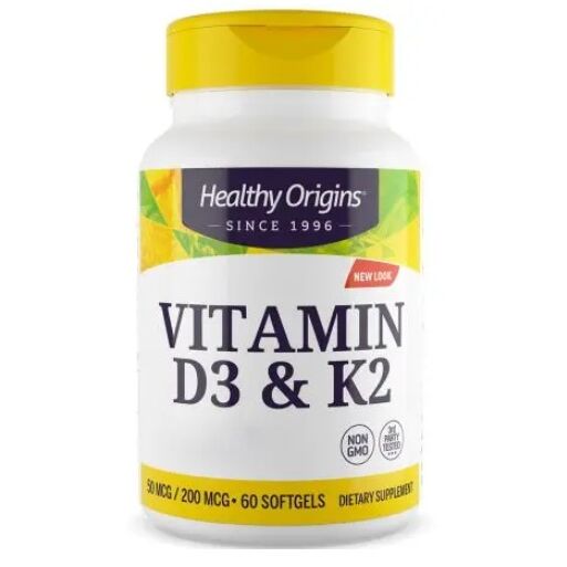 HEALTHY ORIGINS Vitamin D3 a K2 (60 kapslí) – Viking Supplements