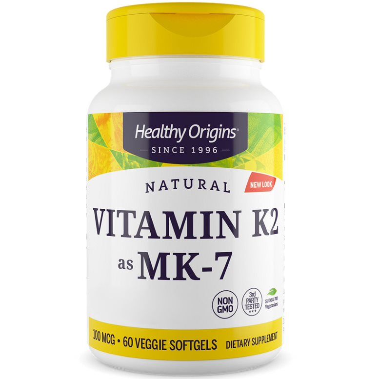 Healthy Origins Vitamin K2 MK7 100 mcg, 60 měkkých tobolek – Viking Supplements