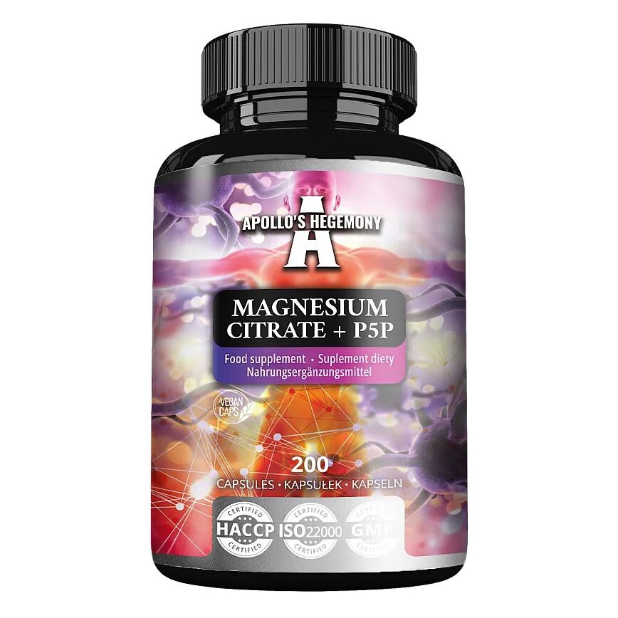 Citrát hořečnatý + P5P – 200 kapslí – Viking Supplements