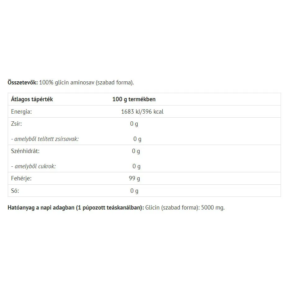 Natur Tanya 100% Glycine Amino Acid (500 g) - Obrázek 2