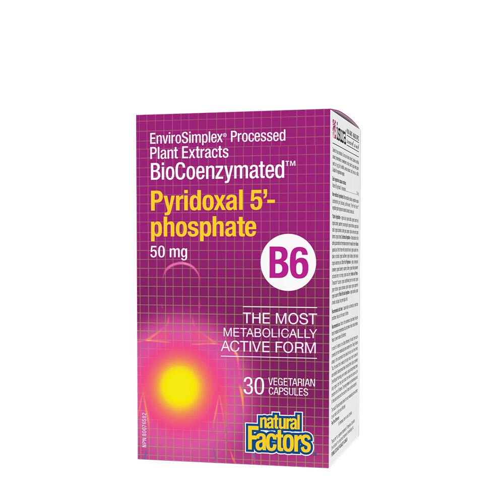 Natural Factors BioCoenzymated Pyridoxal-5-fosfát B6 50 mg (30 vegetariánských tobolek) – Viking Supplements