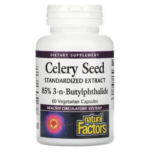 Natural Factors Celery Seed 85% 3-n-butyl phthalides 60 veg. capsules - Viking Supplements