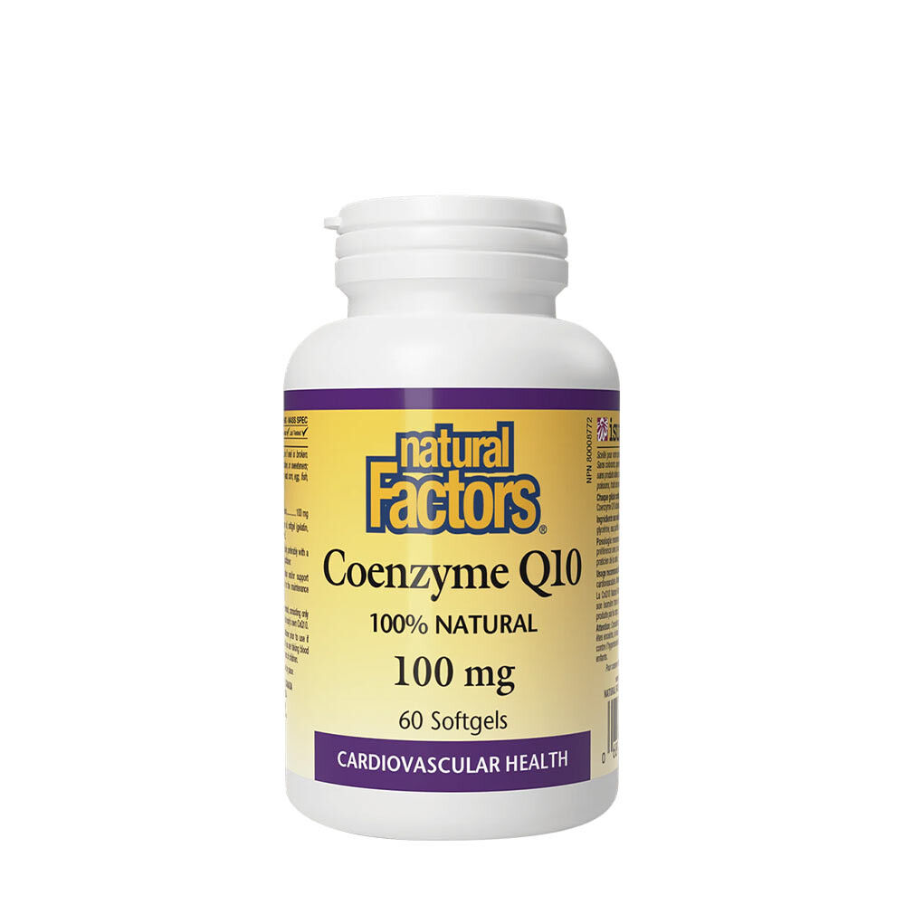 Natural Factors Koenzym Q10 100 % Natural 100 mg (60 měkkých tobolek) – Viking Supplements