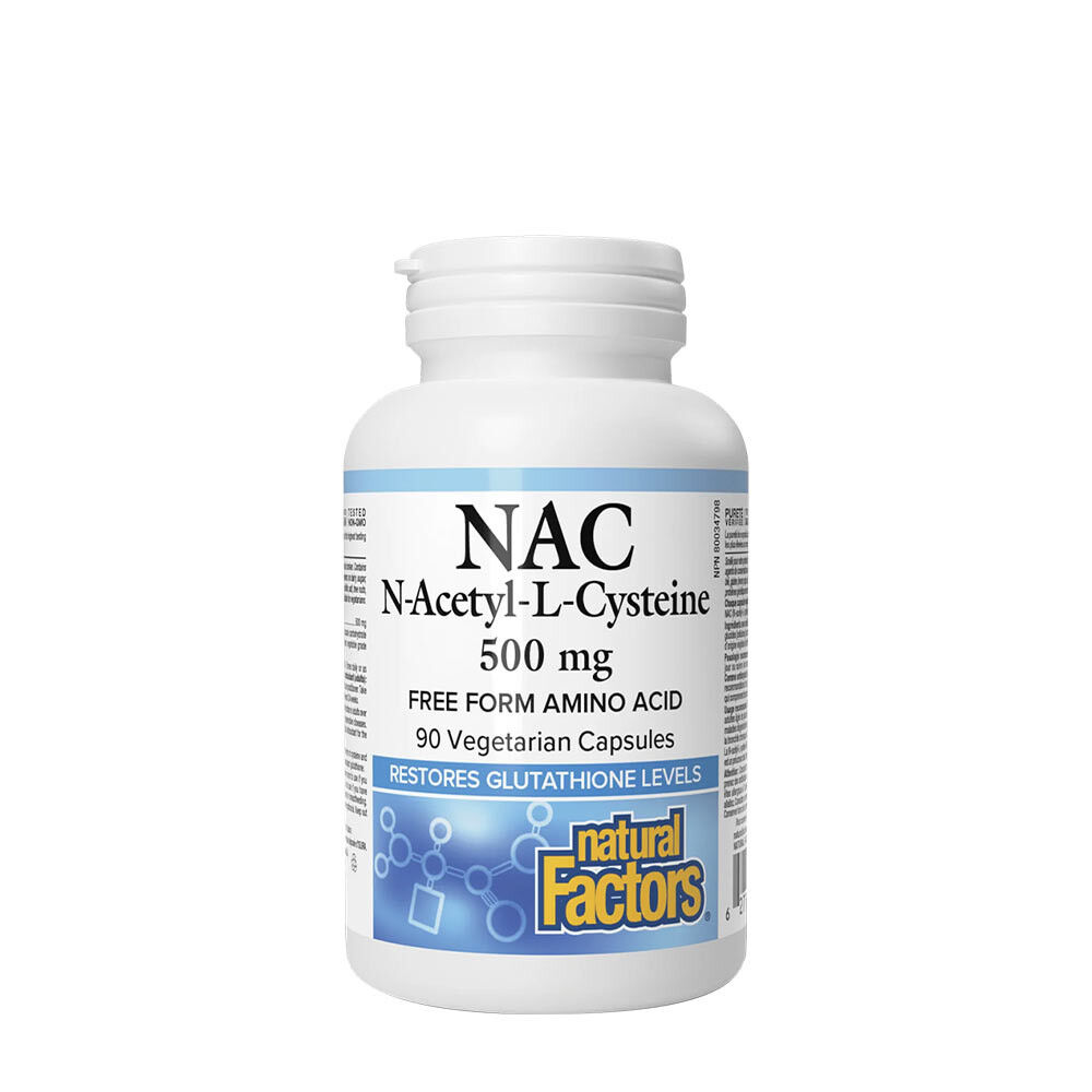 Natural Factors N-acetyl-L-cystein – aminokyselina 500 mg (90 tobolek) – Viking Supplements