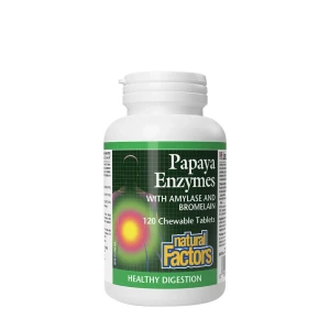 Natural Factors – Papájové enzymy s amylázou a bromelainem (120 žvýkacích tablet) – Viking Supplements