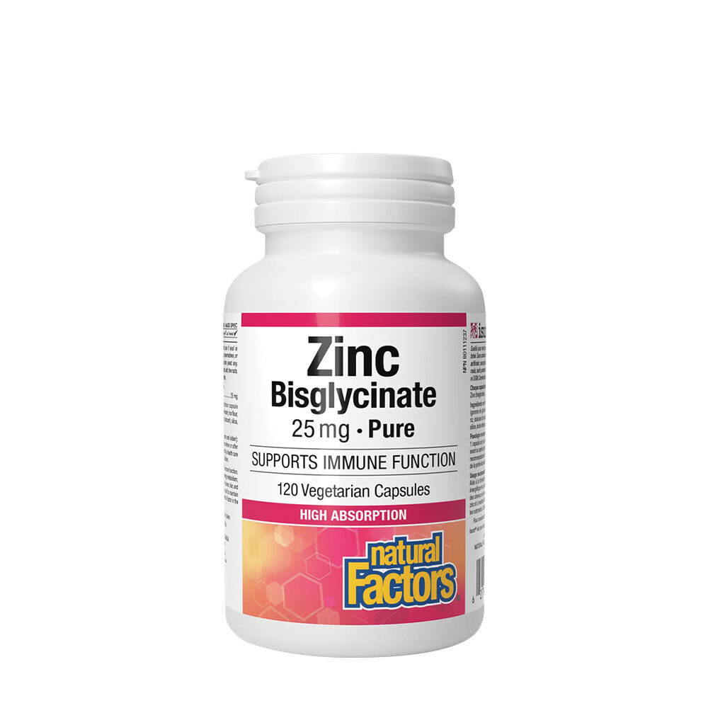 Natural Factors – bisglycinát zinku 25 mg (120 tobolek) – Viking Supplements