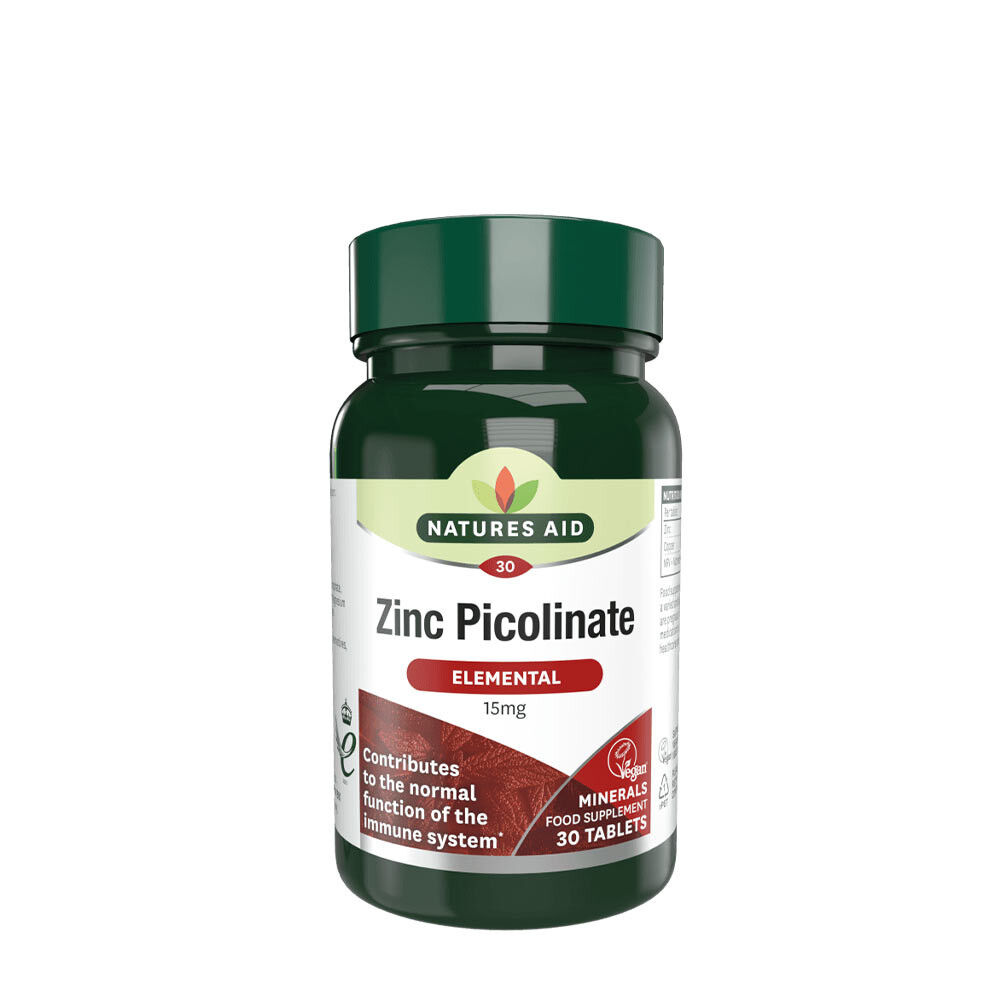 Natures Aid Zinc Picolinate 15 mg (30 Tablets) - Viking Supplements