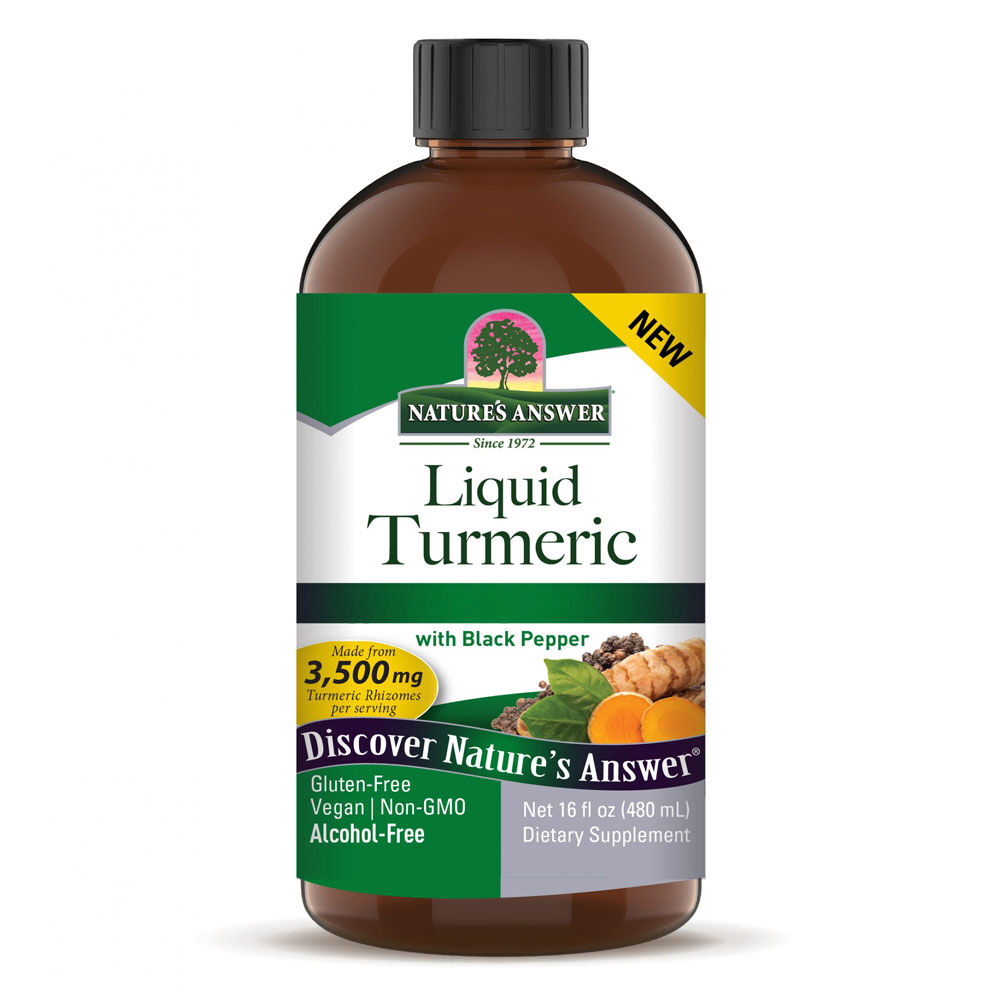 Nature's Answer Tekutý kurkuma s černým pepřem 3500 mg 16 oz (480 ml) - Viking Supplements
