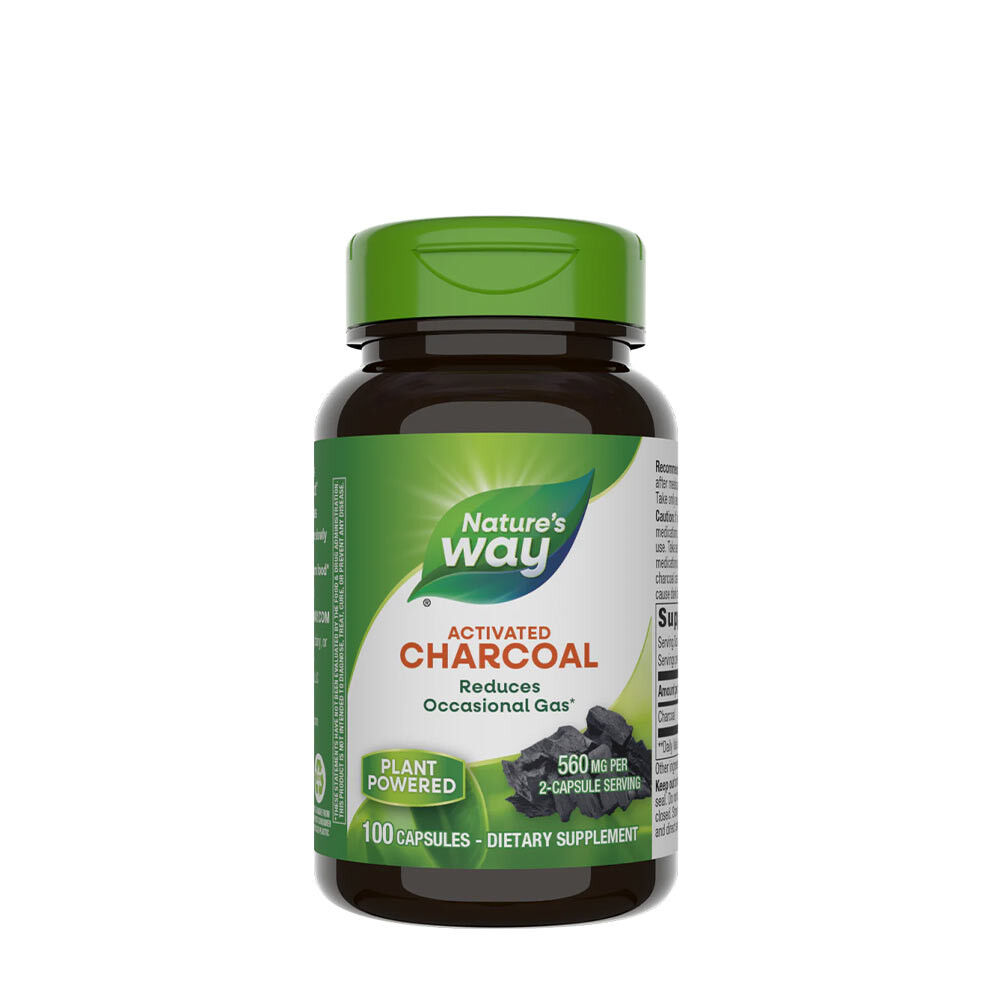 Natures Way Activated Charcoal (100 Capsules) - Viking Supplements