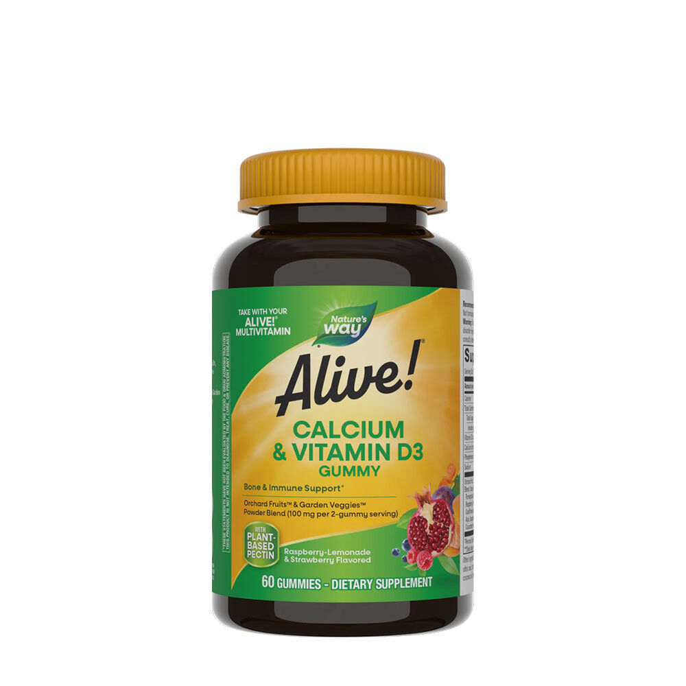 Natures Way Alive!® Žvýkací bonbóny s vápníkem a vitamínem D3 (60 kusů) – Viking Supplements