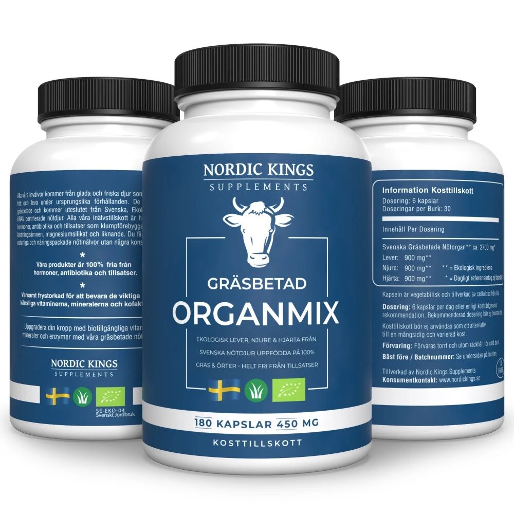 Nordic Kings 100% Organický komplex z pastvinově chovaných zvířat – 180 kapslí - Viking Supplements