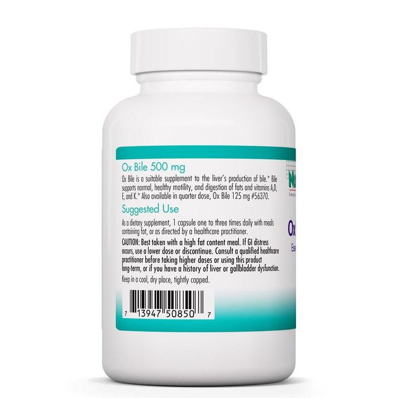 Nutricology Ox Bile 500mg 100 Veg. capsules - Obrázek 3