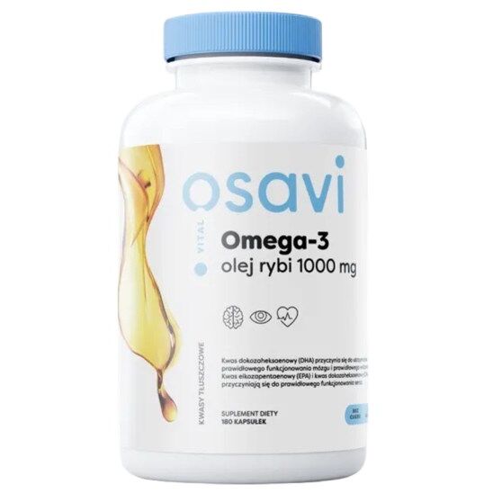 OSAVI Omega-3 rybí olej, molekulárně destilovaný, 1000 mg, s příchutí citronu (180 měkkých tobolek) – Viking Supplements