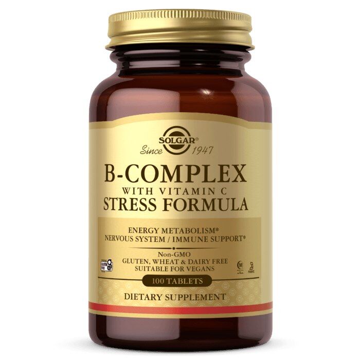 SOLGAR Komplex vitamínů skupiny B s vitamínem C (100 tablet) – Viking Supplements
