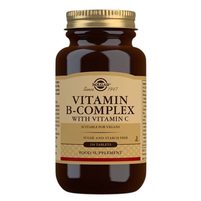 SOLGAR Komplex vitamínů skupiny B s vitamínem C (250 tablet) – Viking Supplements