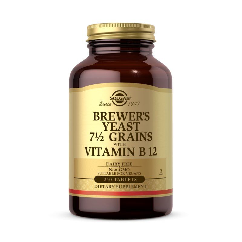 SOLGAR Pivovarské kvasnice 7 1/2 zrn s vitamínem B12 (250 tablet) – Viking Supplements
