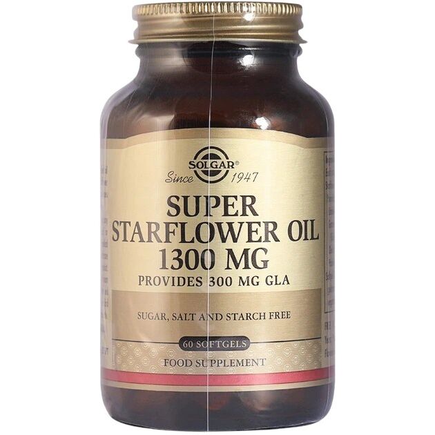SOLGAR Super Starflower Oil 1300 mg – Olej z ogórečnika (60 kapsul) – Viking Supplements
