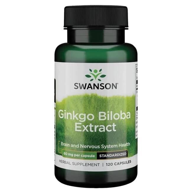 SWANSON Extrakt z ginkgo biloby GinkgoSelect 60 mg 120 kapslí – Viking Supplements