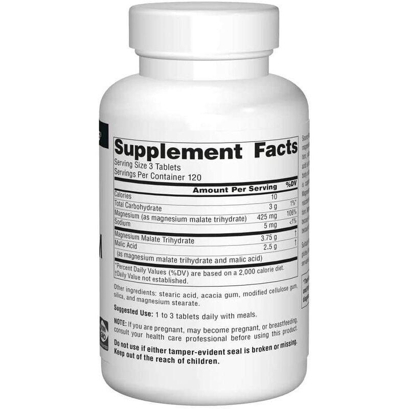 Source Naturals Magnesium Malate 1250mg 360 tablets - Obrázek 3