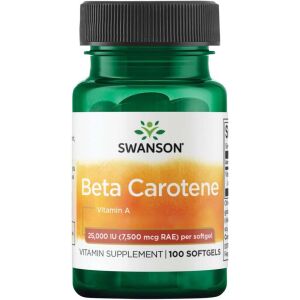 Swanson Beta Carotene 25 000IU (7 500mcg) 100 softgels - Viking Supplements