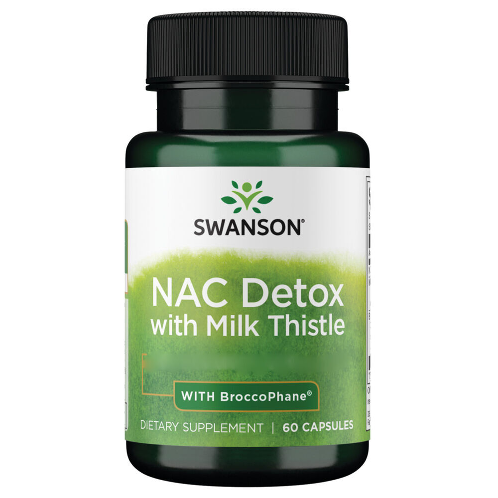 Swanson NAC Detox Depot s ostropestřcem mariánským – s brokofanem, 60 tobolek – Viking Supplements