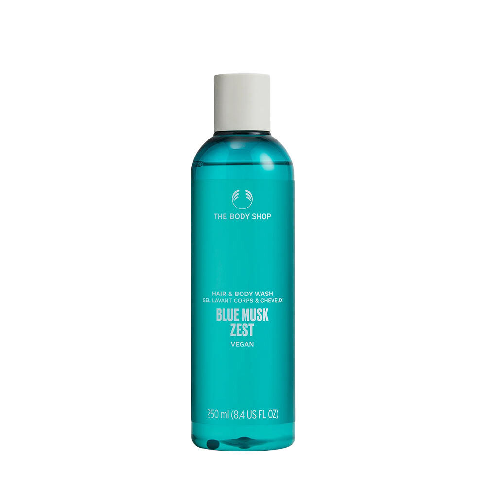 The Body Shop – sprchový gel a šampon Blue Musk Zest (250 ml) – Viking Supplements