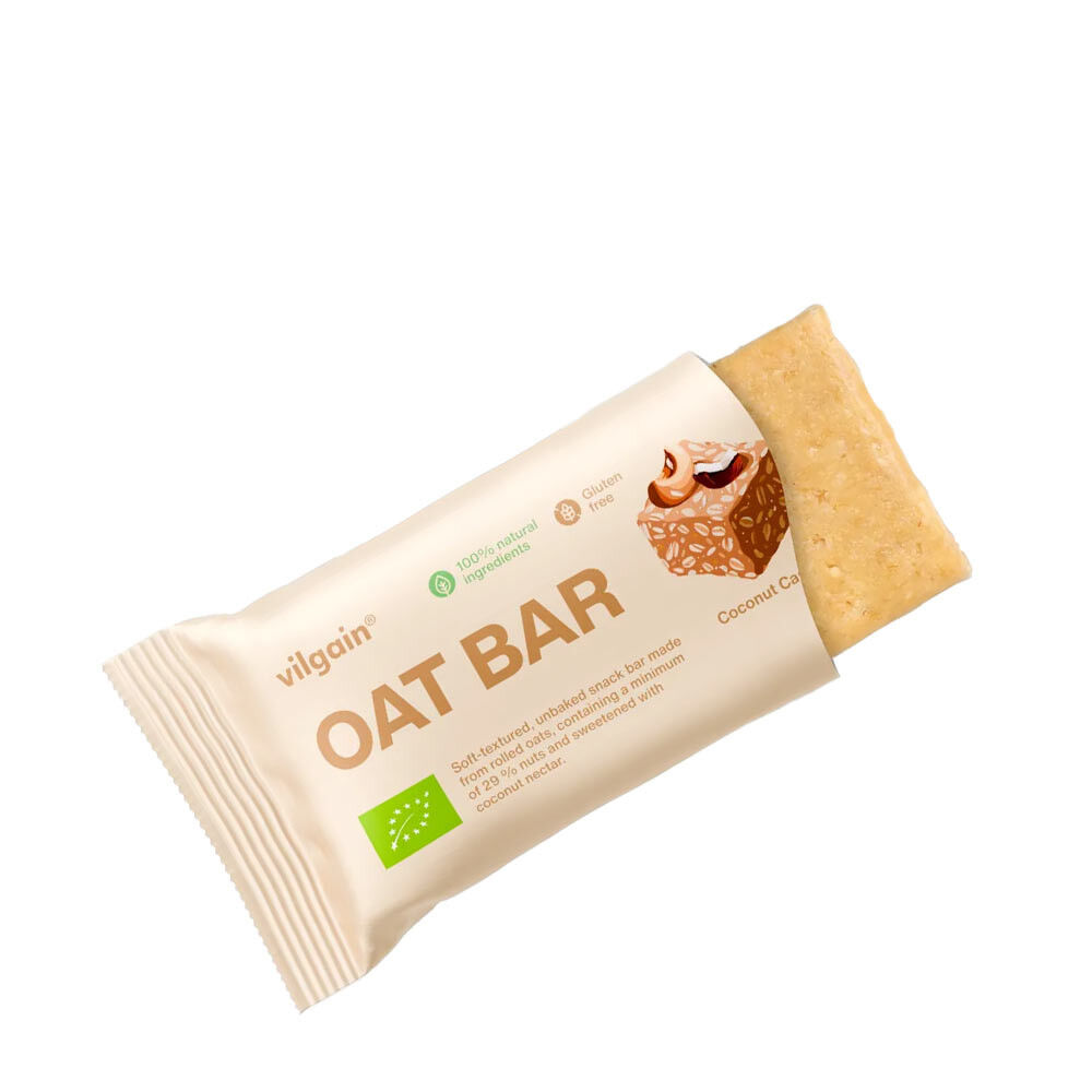 Vilgain Bio ovesná tyčinka s kokosem a kešu oříšky (50 g) – Viking Supplements