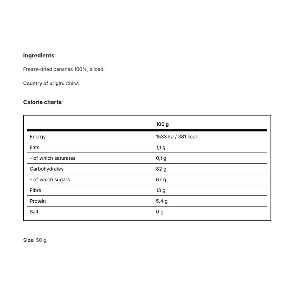 Vilgain Freeze-dried Bananas (50 g) - Obrázek 2