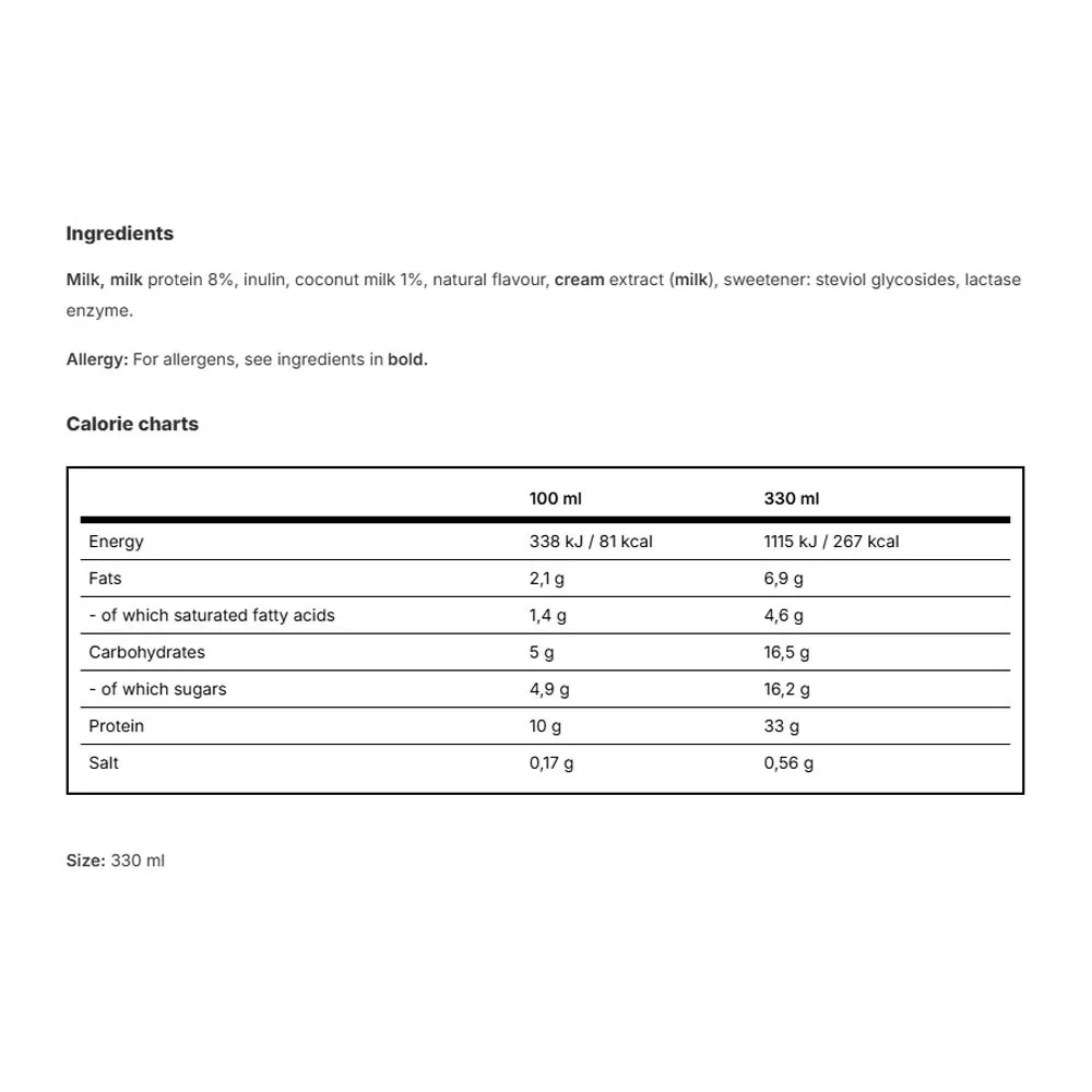 Vilgain Protein Milkshake Coconut Cream (330 ml) - Obrázek 2