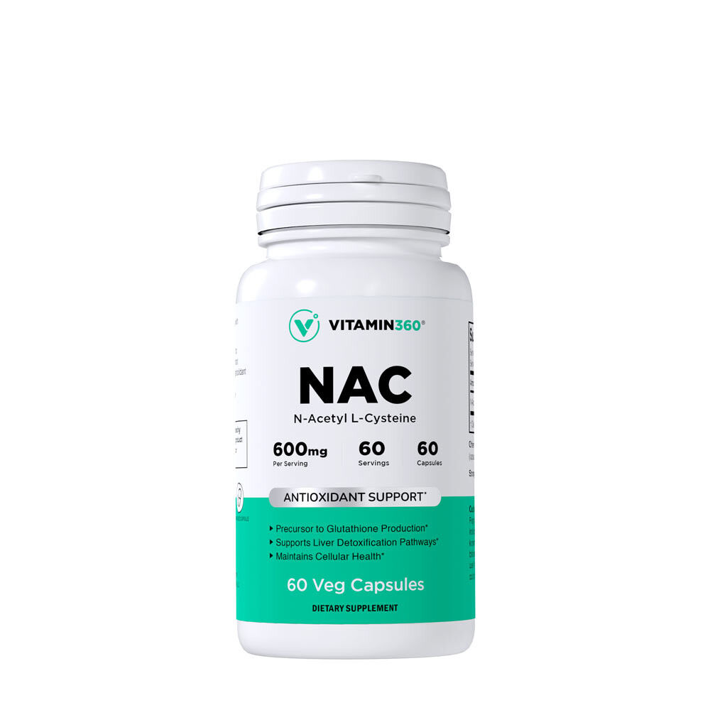 Vitamin360 NAC 600 mg – N-acetyl-L-cystein (60 vegetariánských tobolek) – Viking Supplements
