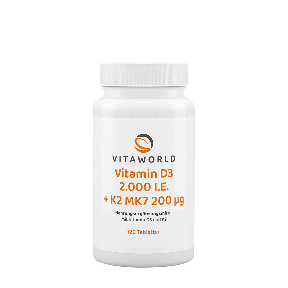 Vitaworld Vitamin D3 2000 IU + K2 MK7 200 mcg (120 tablet) – Viking Supplements